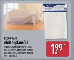 Aldi Nord DECO CRAFT Abdeckplane(n) Angebot