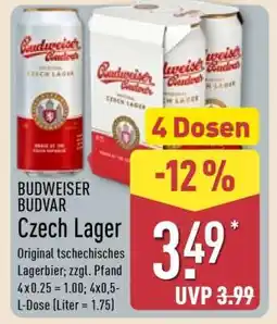 Aldi Nord BUDWEISER BUDVAR Czech Lager Angebot