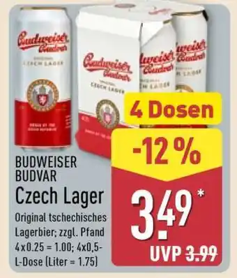 Aldi Nord BUDWEISER BUDVAR Czech Lager Angebot