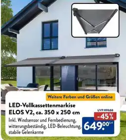 Aldi Nord LED-Vollkassettenmarkise ELOS V2, ca. 350 x 250 cm Angebot