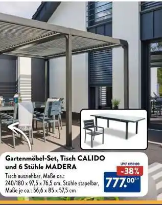 Aldi Nord Gartenmöbel-Set, Tisch CALIDO und 6 Stühle MADERA Angebot