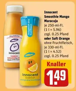 REWE Innocent Smoothie Mango Maracuja oder Saft Orange Angebot