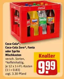 REWE Coca-Cola*, Coca-Cola Zero*, Fanta oder Sprite Mischkasten Angebot