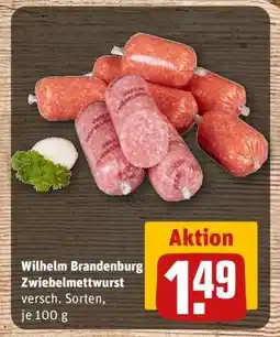 REWE Wilhelm Brandenburg Zwiebelmettwurst Angebot