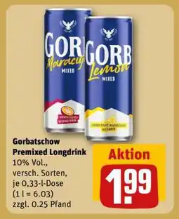 REWE Gorbatschow Premixed Longdrink Angebot