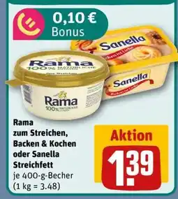 REWE Rama zum Streichen, Backen & Kochen oder Sanella Streichfett Angebot