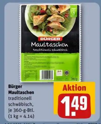REWE BÜRGER Maultaschen Angebot