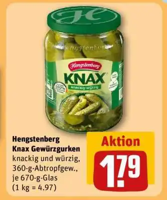 REWE Hengstenberg Knax Gewürzgurken Angebot