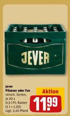 REWE JEVER Pilsener oder Fun Angebot