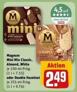 REWE Magnum Mini Mix Classic, Almond, White oder Double Hazelnut Angebot