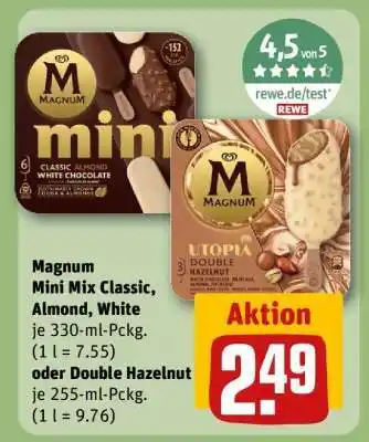 REWE Magnum Mini Mix Classic, Almond, White oder Double Hazelnut Angebot