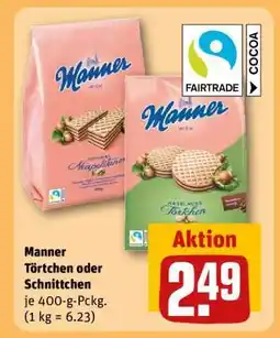 REWE Manner Törtchen oder Schnittchen Angebot