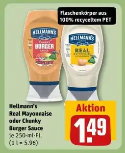 REWE Hellmann’s Real Mayonnaise oder Chunky Burger Sauce Angebot