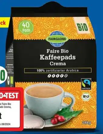 Lidl Fairglobe Faire Bio Kaffeepads Crema Angebot