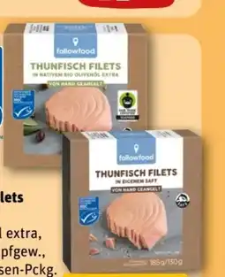 REWE Center Followfood Thunfisch-Filets in nativem Bio-Olivenöl Extra Angebot