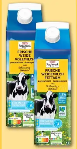 REWE Rewe Regional Weidemilch Fettarm Angebot