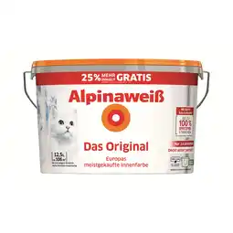 toom Baumarkt Alpina Wandfarbe 'Das Original' weiß matt 12,5 l Angebot