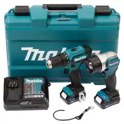 toom Baumarkt Makita Combo Kit Akku-Bohrschrauber 'DF333DSAL1' mit 2 Akkus, mit LED-Akku-Handstrahler, 12 V Angebot