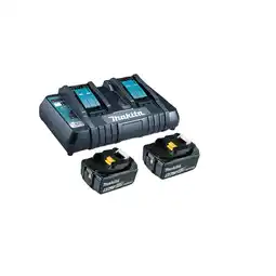 toom Baumarkt Makita Akku-Set mit Doppel-Schnellladegerät und 2 x 18-V-Akkus, 5 Ah Angebot