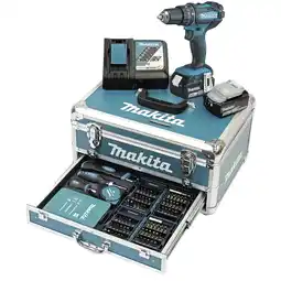 toom Baumarkt Makita Akku-Schlagbohrschrauber-Set 'DHP482RFX9' 18 V mit 2 x 3,0 AH Akku und Ladegerät 96-teilig Angebot
