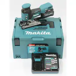 toom Baumarkt Makita Pendelhubstichsäge 'JV001GD101' 40 V mit Akku 2,5 Ah, Ladegerät und MAKPAC Gr. 3 Angebot