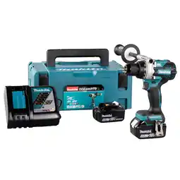 toom Baumarkt Makita Akku-Bohrschrauber 'DDF486RTJ' 18 V mit 2 x Akku 5 Ah, Ladegerät und MAKPAC Gr. 2 Angebot