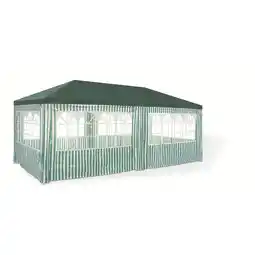 toom Baumarkt Pavillon grün/weiß gestreift 295 x 590 cm Angebot