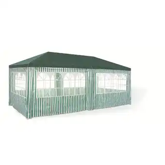 toom Baumarkt Pavillon grün/weiß gestreift 295 x 590 cm Angebot