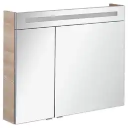 toom Baumarkt Fackelmann LED-Spiegelschrank 'B.Clever' braun 90 x 70,6 x 15,8 cm Angebot