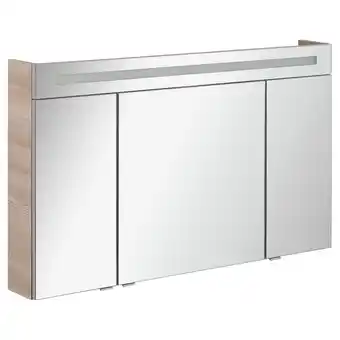 toom Baumarkt Fackelmann LED-Spiegelschrank 'B.Clever' braun glänzend 120 x 70,6 x 15,8 cm Angebot
