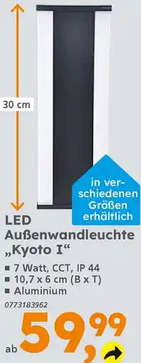 Globus Baumarkt LED Außenwandleuchte „Kyoto I" Angebot