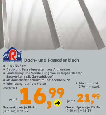 Globus Baumarkt SARΕΙ Dach- und Fassadenblech Angebot