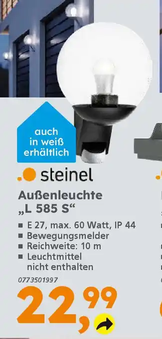 Globus Baumarkt steinel Außenleuchte "L 585 S" Angebot