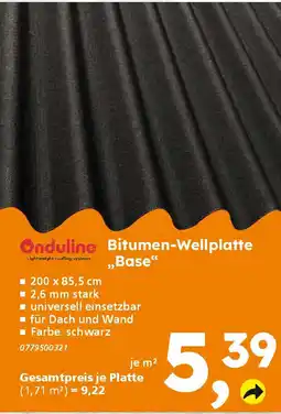 Globus Baumarkt Onduline Bitumen-Wellplatte „Base" Angebot