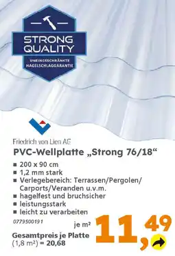 Globus Baumarkt Friedrich von Lien AG PVC-Wellplatte „Strong 76/18" Angebot