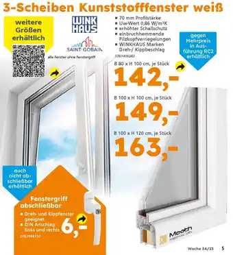 Globus Baumarkt 3-Scheiben Kunststofffenster weiß Angebot