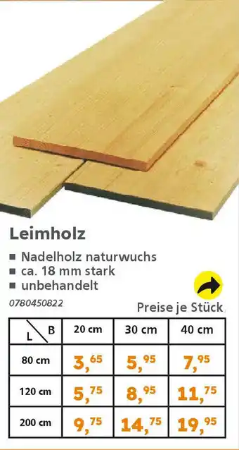 Globus Baumarkt Leimholz Angebot