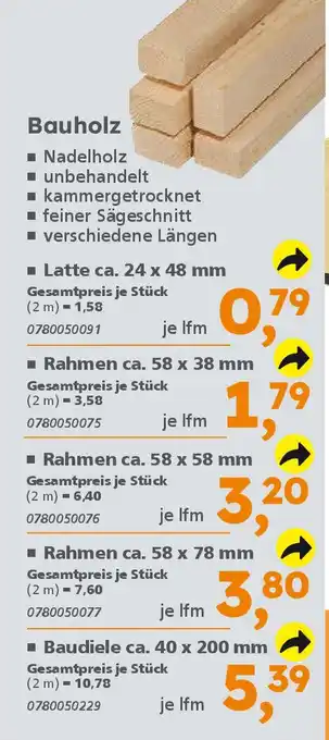Globus Baumarkt Bauholz Angebot