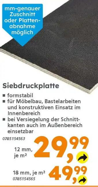 Globus Baumarkt Siebdruckplatte 12 mm Angebot