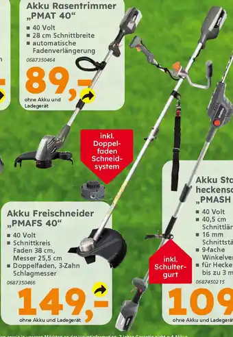 Globus Baumarkt PRIMASTER Akku Freischneider ,,PMAFS 40" Angebot