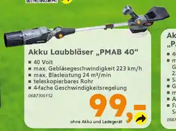 Globus Baumarkt PRIMASTER Akku Laubbläser,,PMAB 40" Angebot