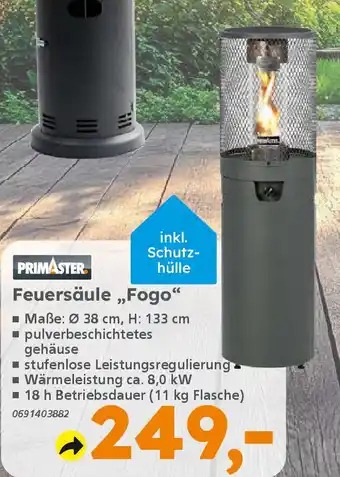 Globus Baumarkt PRIMASTER Feuersäule ,,Fogo" Angebot