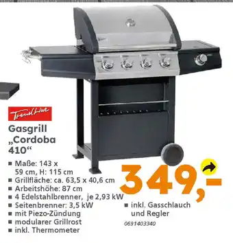 Globus Baumarkt TrendLine Gasgrill ,,Cordoba 410" Angebot
