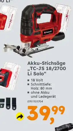 Globus Baumarkt Einhell Akku-Stichsäge ,,TC-JS 18/2700 Li Solo" Angebot