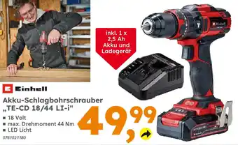 Globus Baumarkt Einhell Akku-Schlagbohrschrauber „TE-CD 18/44 LI-i" Angebot