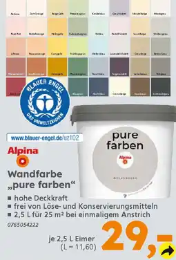 Globus Baumarkt Alpina Wandfarbe »pure farben" Angebot