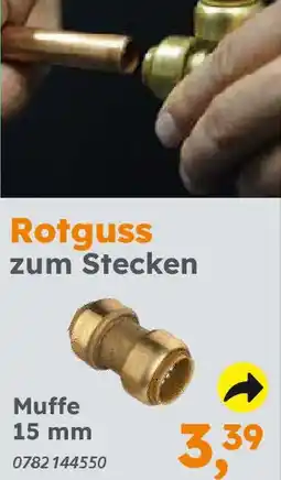 Globus Baumarkt Rotguss zum Stecken Muffe 15 mm Angebot