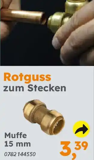 Globus Baumarkt Rotguss zum Stecken Muffe 15 mm Angebot