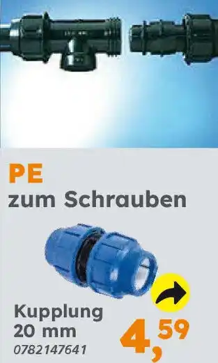 Globus Baumarkt PE zum Schrauben Kupplung 20 mm Angebot