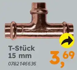 Globus Baumarkt Kupfer zum Pressen T-Stück 15 mm Angebot